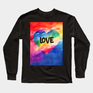 LGBTQ+ Gay Pride Month: Love on a Dark Background Long Sleeve T-Shirt